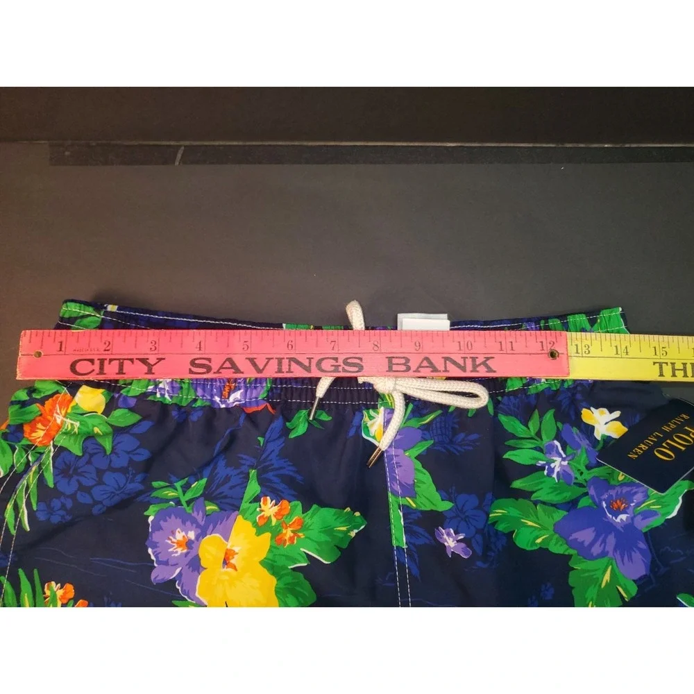 Polo Ralph Lauren‎ Mens Traveler Swim Shorts Blue Tropical Flower Size S